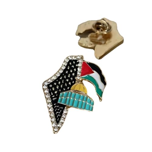 Palästina Schal Anstecknadel Schal Form Palästina Brosche Pin Liebe Palästina Flagge Brosche für Abzeichen Palästina Karte, 1pc von QEOTOH