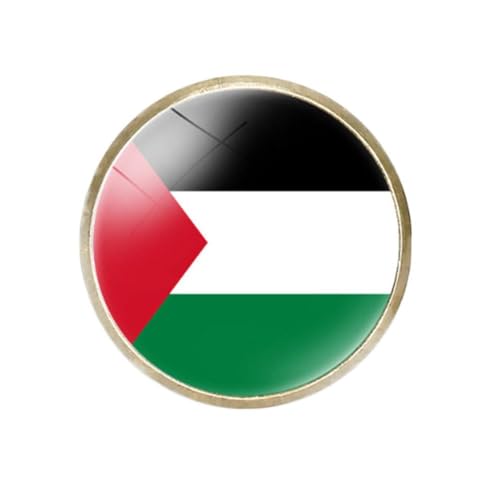 QEOTOH Verstellbare Palästina-Flagge, klassisches patriotisches Abzeichen, offener Charm, modische Nationalflagge, Schmuck, Kreativität, Vintage von QEOTOH