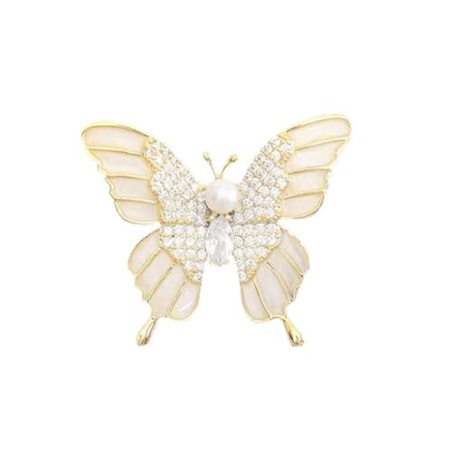 Schmetterlings-Broschen für Frauen, Strass-Brosche, realistische Perlenbroschen für Frauen, und Elega-Pins Schmetterling, A von QEOTOH