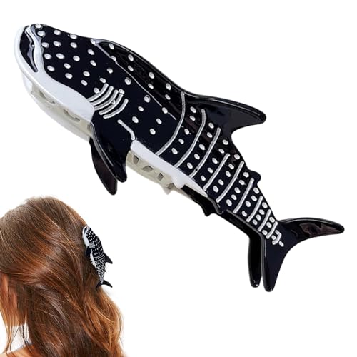 Shark Whale Claw Clips, Unique Ocean Animal Hair Clips, Cellulose Acetate Big Hair Clips, Cute Fashion Nonslip Hairpin Catch, Hair Accessories for Women Girls Thick & Thin Hair (C) von QEOTOH