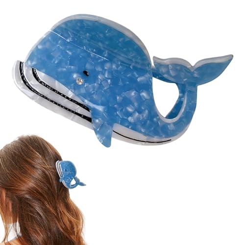 Shark Whale Claw Clips, Unique Ocean Animal Hair Clips, Cellulose Acetate Big Hair Clips, Cute Fashion Nonslip Hairpin Catch, Hair Accessories for Women Girls Thick & Thin Hair (G) von QEOTOH