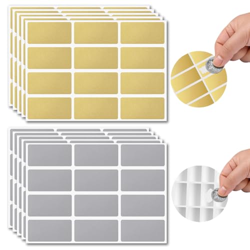 QEQSHQO 120pcs Etiketten Rubbelaufkleber Rubbellos Aufkleber Scratch Off Sticker Label Rubbellose Selber Machen Rubbelkarten für Hochzeit Weihnachten Geburtstage von QEQSHQO