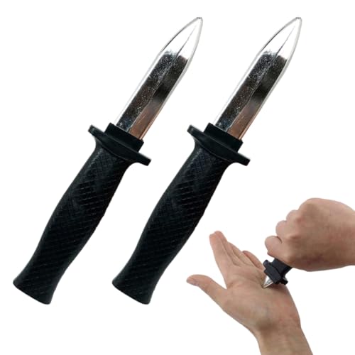 QEQSHQO 2pcs Verschwindete Trickmesser Einziehbare Klinge Gefälschte Theatermasser Zaubermesser Kunststoff Scherzartikel Zaubertrick Requisiten für Kinder Erwachsene Aprilscherz von QEQSHQO