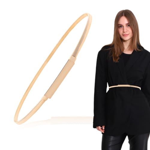 QEQSHQO Damen Taillengürtel Gold, Eleganter Elastischer Gürtel für Damen, Schmaler Gürtel Damen für die Hohe Taille QEQSHQO Damen Taillengürtel Gold, Eleganter Elastischer Gürtel für Damen, Schmaler Gürtel Damen für die Hohe Taille von QEQSHQO