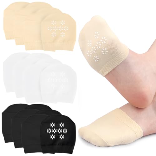 QEQSHQO Füßlinge Damen 9 Paar Rutschfeste Silikonsocken Unsichtbare Zehensocken Für Ballettschuhe High Heels Mädchen Socken von QEQSHQO