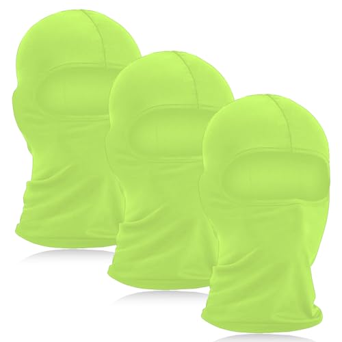QESSUVNC 3 Stück Sturmhaube Gesichtshaube Winddicht Warm Skimaske Motorradmaske Fahrrad Gesichtsmaske Balaclavas Sturmmaske Dünne Sturmhaube für Herren und Damen (Grün) von QESSUVNC