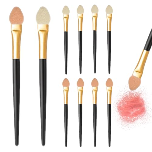 Lidschatten Pinsel, 10 Stück Make-up Pinsel Set Sponge Eyeshadow Brush Lidschattenpinsel Lidschatten Applikator Lidschatten Pinselset Doppelseitige Color für Frauen und Mädchen von QFECT