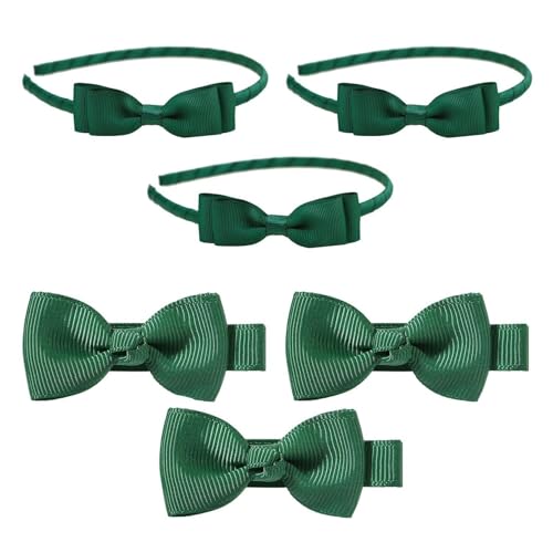 3 Stück Schleifen-Haarbänder Und 3 Stück Schleifen-Haarspangen, Schleifen-Haar-Accessoires, Süße Haar-Accessoires, Mädchen-Haar-Accessoires, Schul-Haar-Accessoires von QFEHTHSK