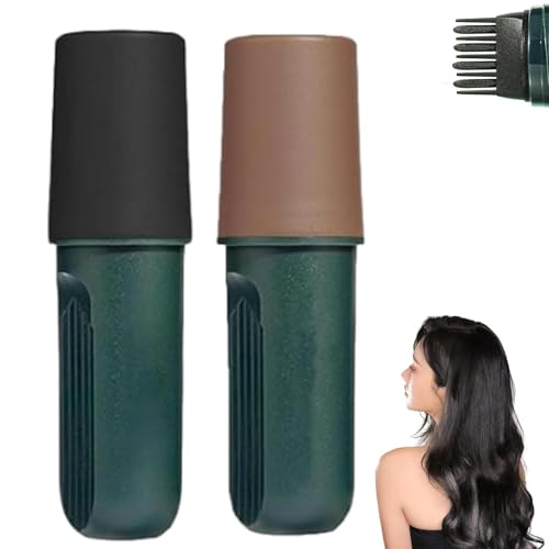 Haarfärbemittel-Kamm zum schnellen Abdecken von Ansatzhaaren, 2-in-1-Haarfärbemittel, wasser- und schweißresistenter Ansatzhaarkamm, Abdeckstift für graues Haar für Frauen von QFFYFZAL