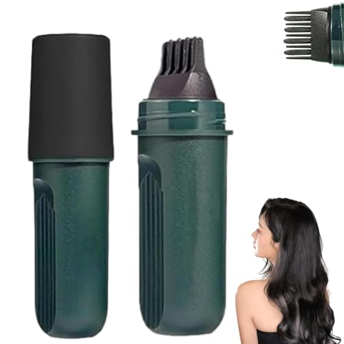 Haarfärbemittel-Kamm zum schnellen Abdecken von Ansatzhaaren, 2-in-1-Haarfärbemittel, wasser- und schweißresistenter Ansatzhaarkamm, Abdeckstift für graues Haar für Frauen von QFFYFZAL