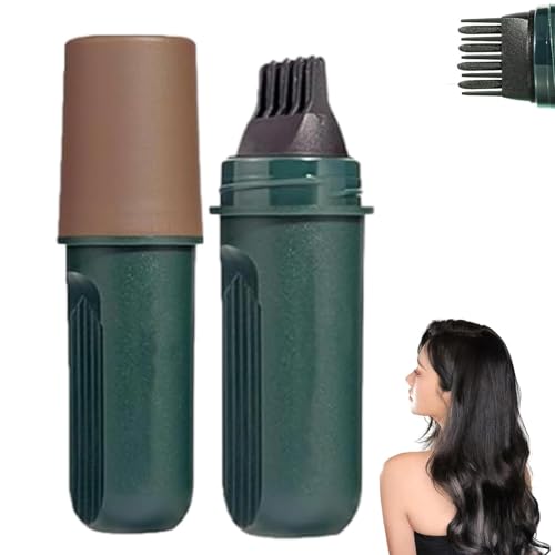 Haarfärbemittel-Kamm zum schnellen Abdecken von Ansatzhaaren, 2-in-1-Haarfärbemittel, wasser- und schweißresistenter Ansatzhaarkamm, Abdeckstift für graues Haar für Frauen von QFFYFZAL