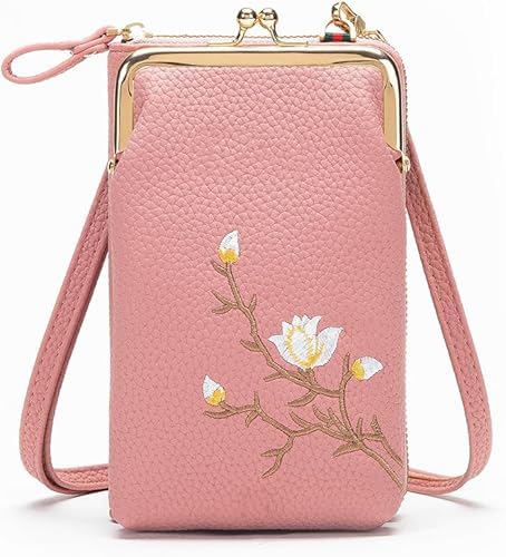 QFFYFZAL Damen-Umhängetasche mit großem Fassungsvermögen, Handytasche mit mehreren Fächern, Reisepass- und Handy-Umhängetasche von QFFYFZAL