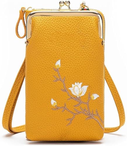 QFFYFZAL Damen-Umhängetasche mit großem Fassungsvermögen, Handytasche mit mehreren Fächern, Reisepass- und Handy-Umhängetasche von QFFYFZAL