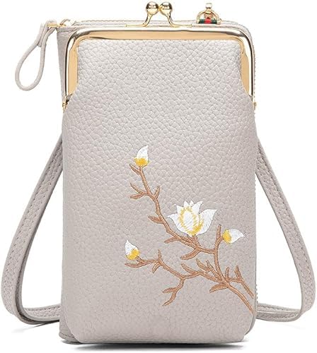 QFFYFZAL Damen-Umhängetasche mit großem Fassungsvermögen, Handytasche mit mehreren Fächern, Reisepass- und Handy-Umhängetasche von QFFYFZAL