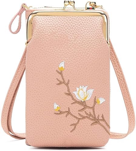 QFFYFZAL Damen-Umhängetasche mit großem Fassungsvermögen, Handytasche mit mehreren Fächern, Reisepass- und Handy-Umhängetasche von QFFYFZAL