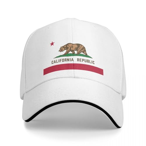 Basecap Kalifornien Republik Flagge Design Cap Baseball Cap Hut Mann Luxus Rugby Golf Männer Golf tragen Frauen von QFLLQLFF