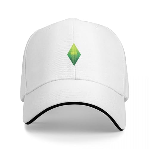 QFLLQLFF Basecap Die Sims Plumbob Diamond Baseball Cap lustiger Hut schwarz Angelkappen Damen Hüte Herren Geschenk von QFLLQLFF