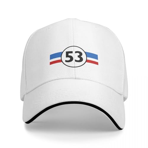 QFLLQLFF Basecap Herbie 53 Racing Car 1963s Circle Logo Baseball Cap Sommerhüte Neu im Hut Cap Damen Herren Geschenk von QFLLQLFF