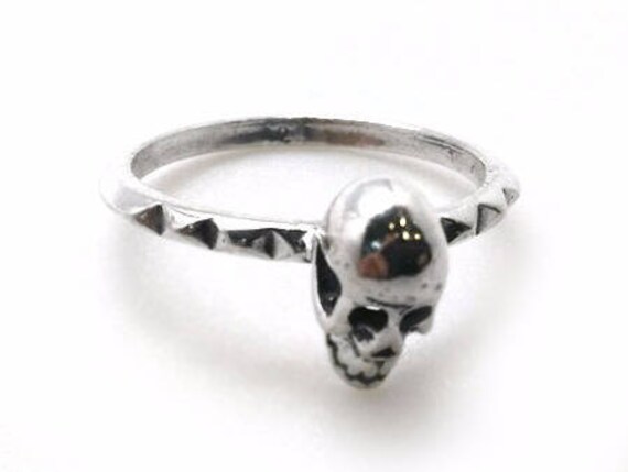 1 Stück Sterling Silber 925 Fingerring, Größe 8, Schädel Ring, Jbb Zubehör, Schmuck, Gothic Kleiner Ring von QFMarket