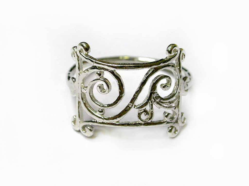 1 Stück Sterling Silber 925 Ring, Glänzender Filigraner Knöchelring, Größe 8 von QFMarket