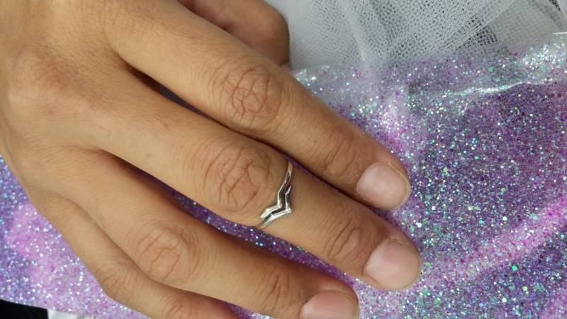 3 Stück Sterling Silber Ring Halbes Dreieck Förmig in Größen 6 - 7 8, Oberfläche Antik Oder Glänzend Silber, Kann Auch Als Knöchelring von QFMarket