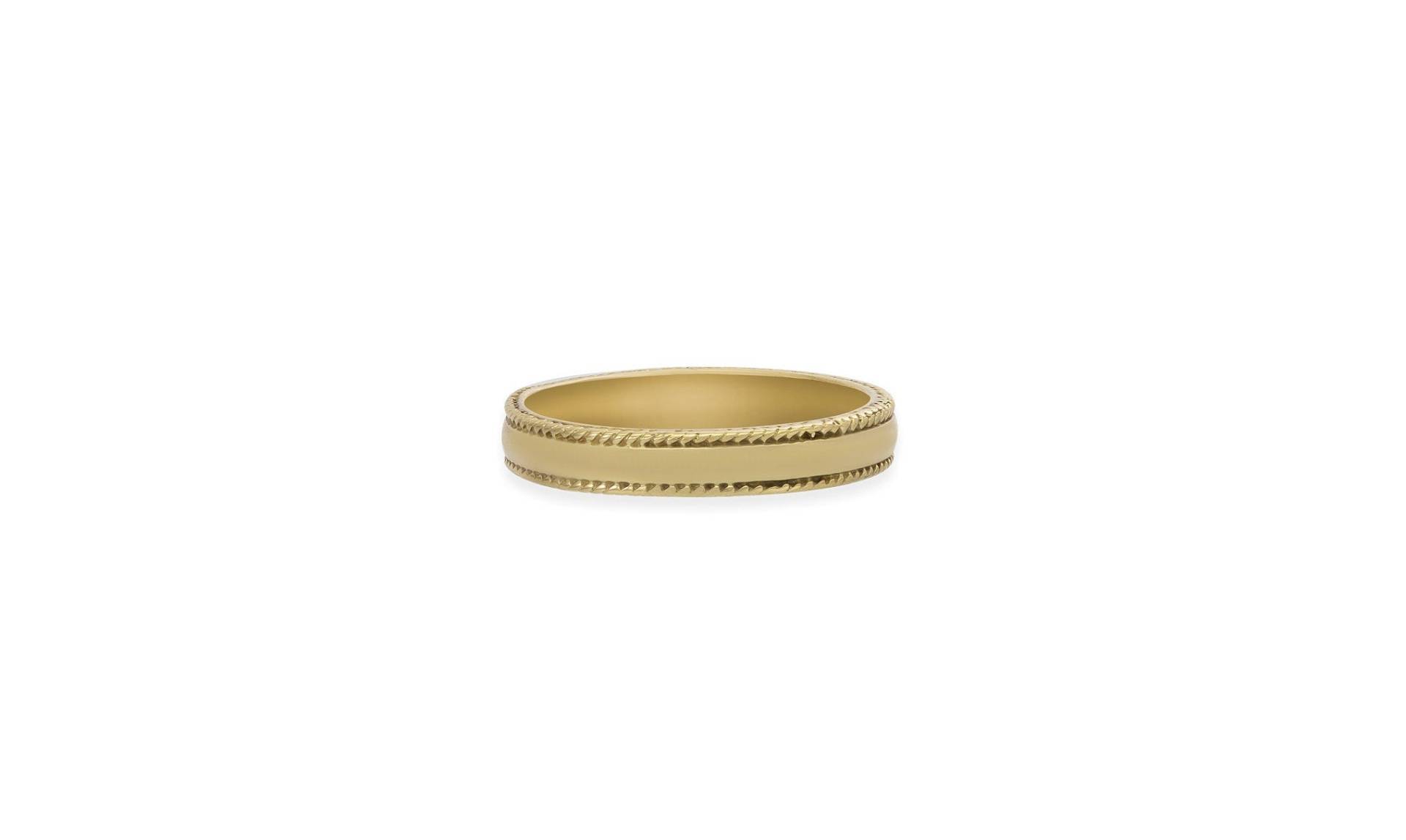 3, 5 Mm Plain Ehering, 14K Solid Gold Band, Flacher Stapelring, Jahrestagsgeschenk von QFineJewelry