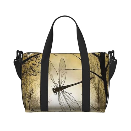 Canadian Smokey Mountain Cliff Crossbody Reisetasche – Wasserabweisende Handgepäck-Handtasche, große Kapazität Turnbeutel, Libellen, Einheitsgröße von QGGHNISD