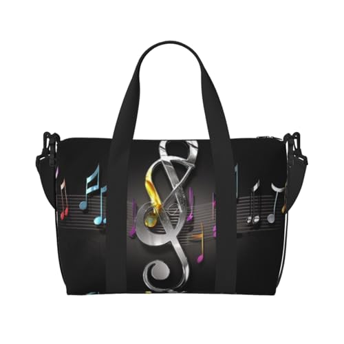 Cool Steampunk Gears Crossbody Reisetasche – Wasserabweisende Handgepäck-Handtasche, große Kapazität Turnbeutel, Musiknote 2, Einheitsgröße von QGGHNISD