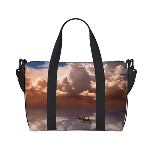 Lemon Crossbody Reisetasche – Wasserabweisende Handgepäck-Handtasche, große Kapazität Turnbeutel, Boot & Wolke, Einheitsgröße von QGGHNISD