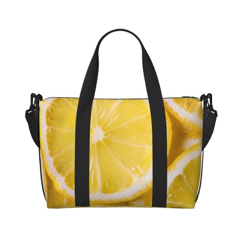 Natürliche Landschaft Blumen Crossbody Reisetasche – Wasserabweisende Handgepäck-Handtasche, große Kapazität Turnbeutel, Gelbe Zitrone., Einheitsgröße von QGGHNISD