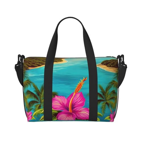 QGGHNISD Color Explosion Crossbody Reisetasche – Wasserabweisende Handgepäck-Handtasche, große Kapazität Turnbeutel, Hello Hawaii, Einheitsgröße von QGGHNISD