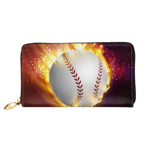 QGGHNISD Corgi Pattern Damen Geldbörse Leder Lang mit Reißverschluss Kartenfächer Bargeldfach Clutch Geldbörse, Orangefarbener Softball auf Feuer und Wasser, Einheitsgröße QGGHNISD Corgi Pattern Damen Geldbörse Leder Lang mit Reißverschluss Kartenfächer Bargeldfach Clutch Geldbörse, Orangefarbener Softball auf Feuer und Wasser, Einheitsgröße von QGGHNISD