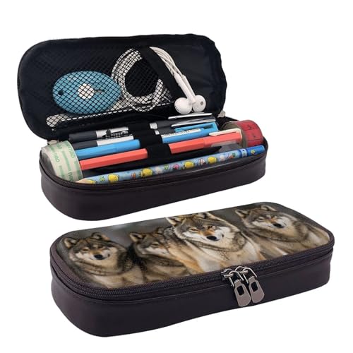 QGGHNISD Fire and Water Phoenix Federmäppchen aus Leder, große Kapazität, langlebig, Federmäppchen, Schüler-Schreibwaren-Tasche, geeignet für Schreibwaren/Kosmetik/kleine Gegenstände, Packung mit von QGGHNISD