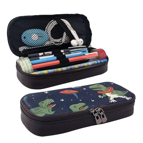 QGGHNISD Golden Sunset Weißkopfseeadler Leder-Federmäppchen, große Kapazität, langlebige Bleistiftbox, Schüler-Schreibwaren-Tasche, geeignet für Schreibwaren/Kosmetik/Kleinigkeiten, Lustiger von QGGHNISD