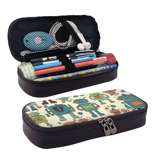 QGGHNISD Lila Elegante Pfingstrose Blume Leder Federmäppchen Große Kapazität Langlebig Bleistift Box Student Schreibwaren Tasche Geeignet für Schreibwaren/Kosmetik/Kleinigkeiten, Niedliche von QGGHNISD