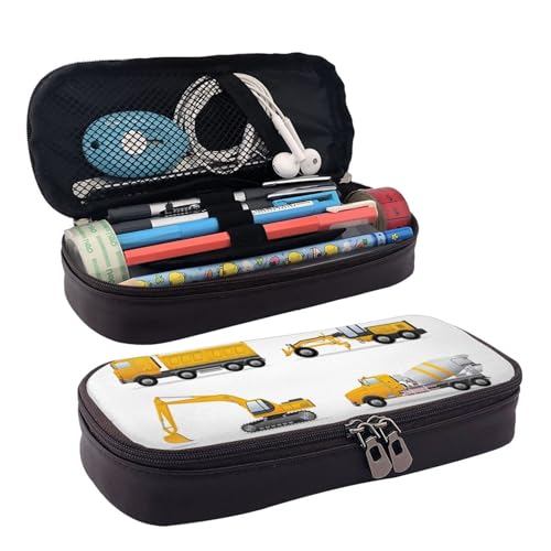 QGGHNISD Lustiges Federmäppchen aus Leder mit Leopardenmuster, große Kapazität, langlebig, für Studenten, Schreibwaren-Tasche, geeignet für Schreibwaren/Kosmetik/kleine Gegenstände, Cartoon Heavy von QGGHNISD