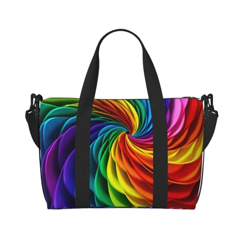 QGGHNISD Music Night Crossbody Reisetasche – Wasserabweisende Handgepäck-Handtasche, große Kapazität Turnbeutel, Bunte Regenbogenfarben, Einheitsgröße von QGGHNISD
