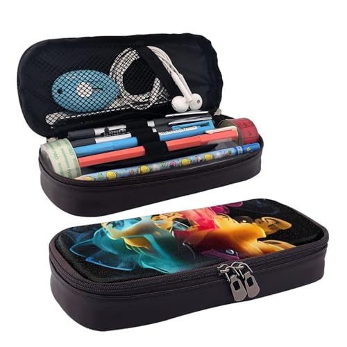 QGGHNISD Night London Tower Bridge Leder-Federmäppchen, große Kapazität, langlebige Stiftebox, Schüler-Schreibwaren-Tasche, geeignet für Schreibwaren/Kosmetik/Kleinigkeiten, Im Wasser schmelzen von QGGHNISD