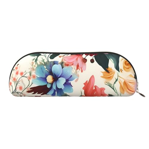 QGGHNISD Night Lotus Flowers Halbrunder Organizer - Kompakte und tragbare Kosmetiktasche aus Leder mit Metallreißverschluss Stifttasche, geeignet für Studenten oder Büro, blumenmuster, Einheitsgröße, von QGGHNISD