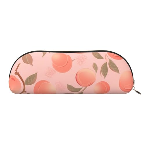 QGGHNISD Pink Peach1 Halbrunder Organizer - Kompakte und tragbare Kosmetiktasche aus Leder mit Metallreißverschluss Stifttasche, geeignet für Studenten oder Büro, Pink Peach1, Einheitsgröße, von QGGHNISD