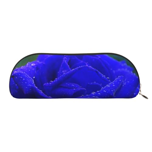 QGGHNISD Rose Halbrunder Organizer - Kompakte und tragbare Kosmetiktasche aus Leder mit Metallreißverschluss Stifttasche, geeignet für Studenten oder Büro von QGGHNISD