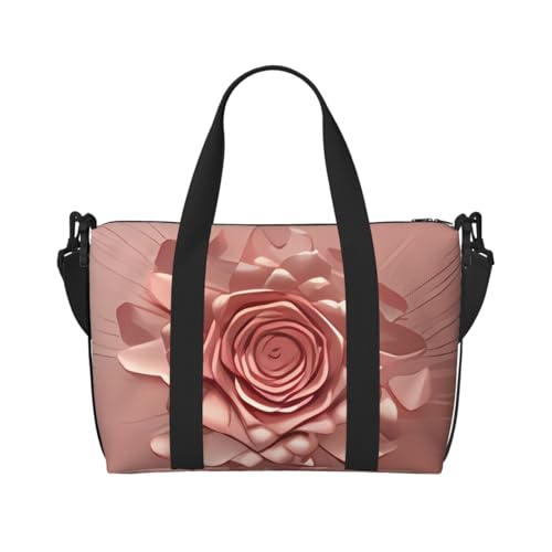 QGGHNISD Roségold Pink Crossbody Reisetasche – Wasserabweisende Handgepäck-Handtasche, große Kapazität Turnbeutel, Roségold, Einheitsgröße QGGHNISD Roségold Pink Crossbody Reisetasche – Wasserabweisende Handgepäck-Handtasche, große Kapazität Turnbeutel, Roségold, Einheitsgröße von QGGHNISD