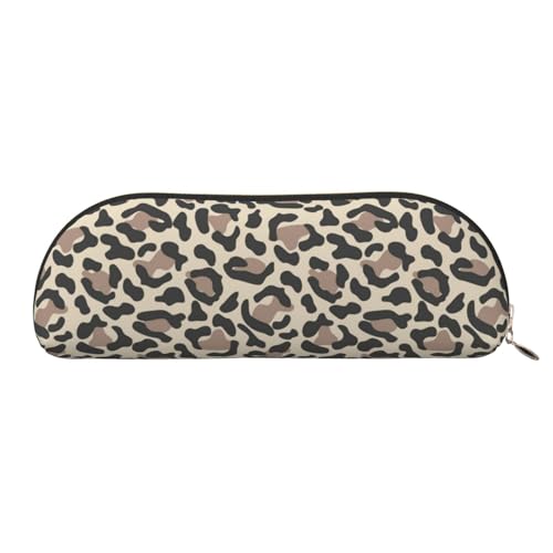 QGGHNISD Süßigkeiten- und Süßigkeiten-Halbrund-Organizer - Kompakte und tragbare Kosmetiktasche aus Leder mit Metallreißverschluss Stifttasche, geeignet für Studenten oder Bürogebrauch, Tierstruktur, von QGGHNISD