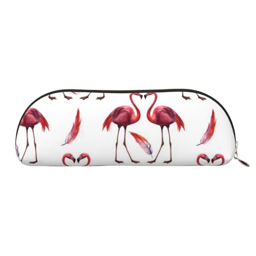 QGGHNISD Süßigkeiten- und Süßigkeiten-Halbrund-Organizer - Kompakte und tragbare Kosmetiktasche aus Leder mit Metallreißverschluss Stifttasche, geeignet für Studenten oder Bürogebrauch, Schöne rosa von QGGHNISD