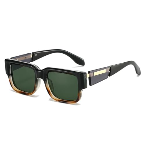 QGGNMGT Beliebte Mode Damen Luxus Sonnenbrillen Shades UV400 Retro Herren Punk Jelly Tea (Schwarz Leopard Grün) von QGGNMGT
