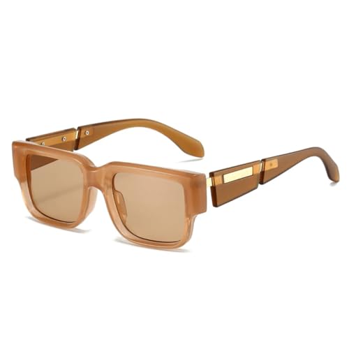 QGGNMGT Beliebte Mode Damen Luxus Sonnenbrillen Shades Uv400 Retro Herren Punk Jelly Tea (Jelly Tea Champagner) von QGGNMGT