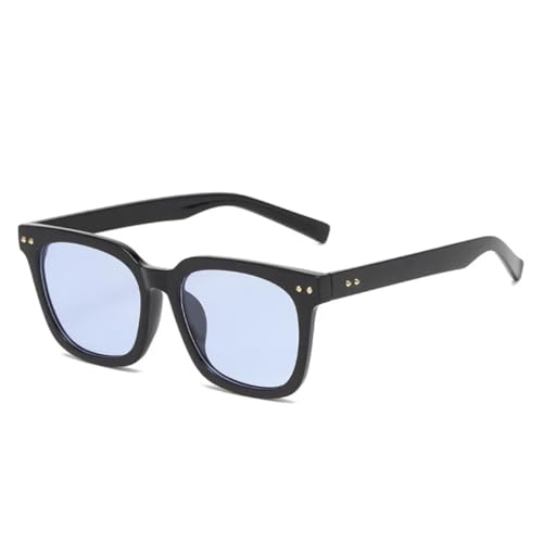 QGGNMGT Beliebte Mode Damen Sonnenbrille Retro Nieten Dekoration Jelly Farbe Brillen Herren Shades UV400 (Schwarz Blau) von QGGNMGT