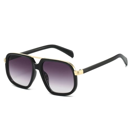 QGGNMGT Beliebte Mode Doppelsteg Sonnenbrille Damen Retro Farbverlauf Sonnenbrille UV400 Herren Outdoor (Schwarz Grau Farbverlauf) von QGGNMGT