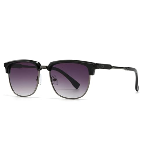QGGNMGT Beliebte Mode Herren Sonnenbrillen Farbverlauf UV400 Vintage Damen Grüne Brille (Schwarz-Grau-Farbverlauf) von QGGNMGT