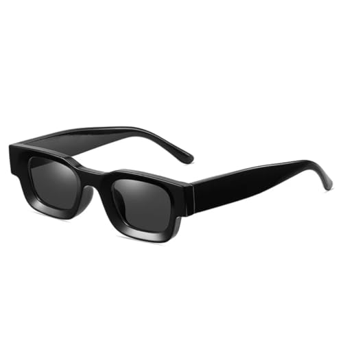 QGGNMGT Beliebte Mode Sonnenbrillen Damen Retro Clear Ocean Lens Brillen Herren Punk Shades UV400 (Schwarz Grau) von QGGNMGT